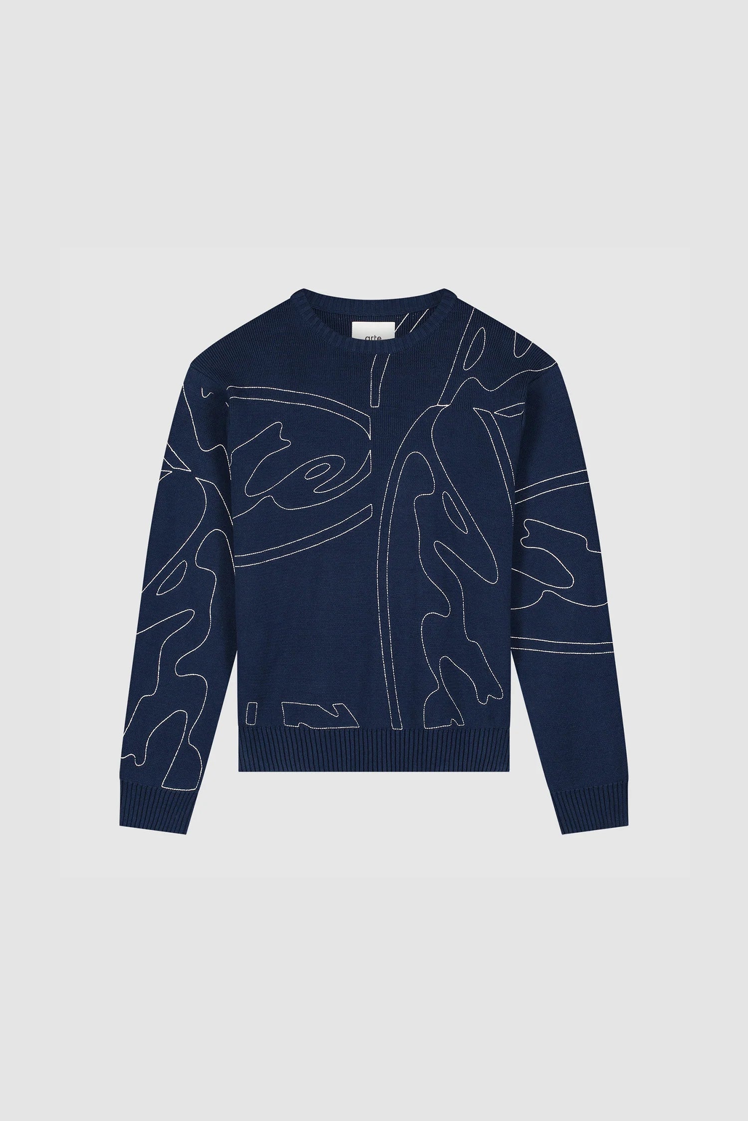 Arte Antwerp – Allover Circle Logo Knit Navy - Pulls et Sweats - SS26-179K