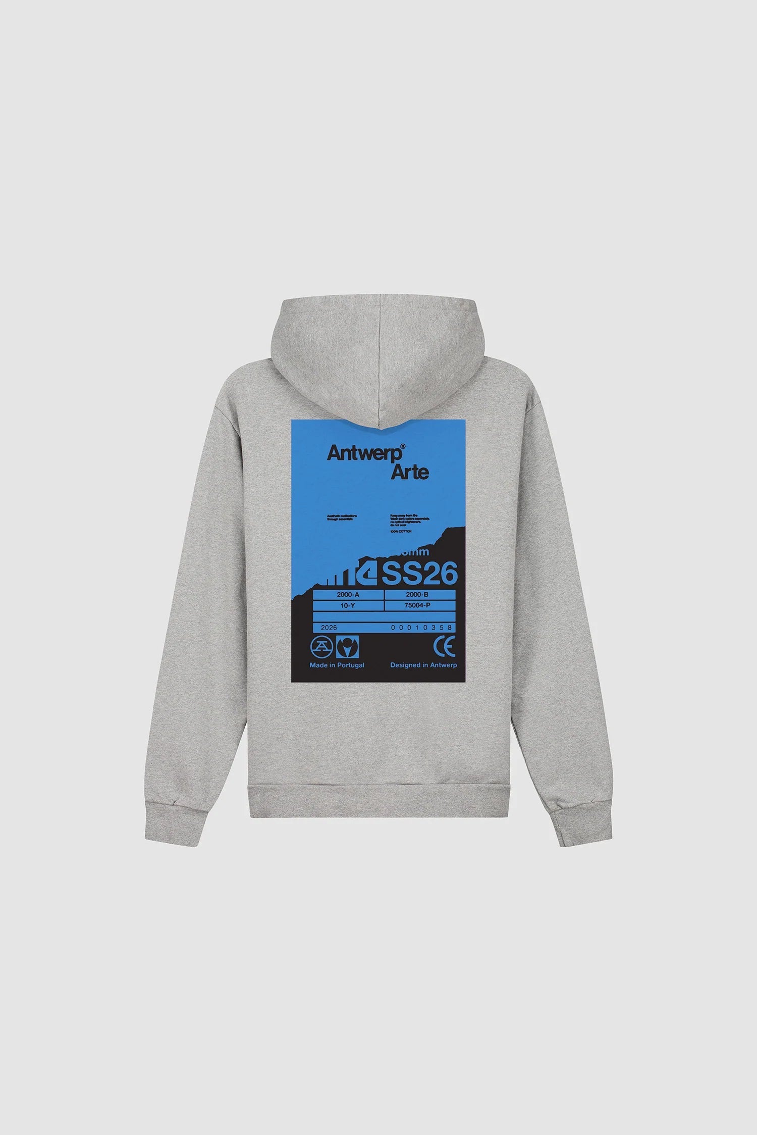 Arte Antwerp – Back Poster Hoodie Grey - Pulls et Sweats - SS26-126H