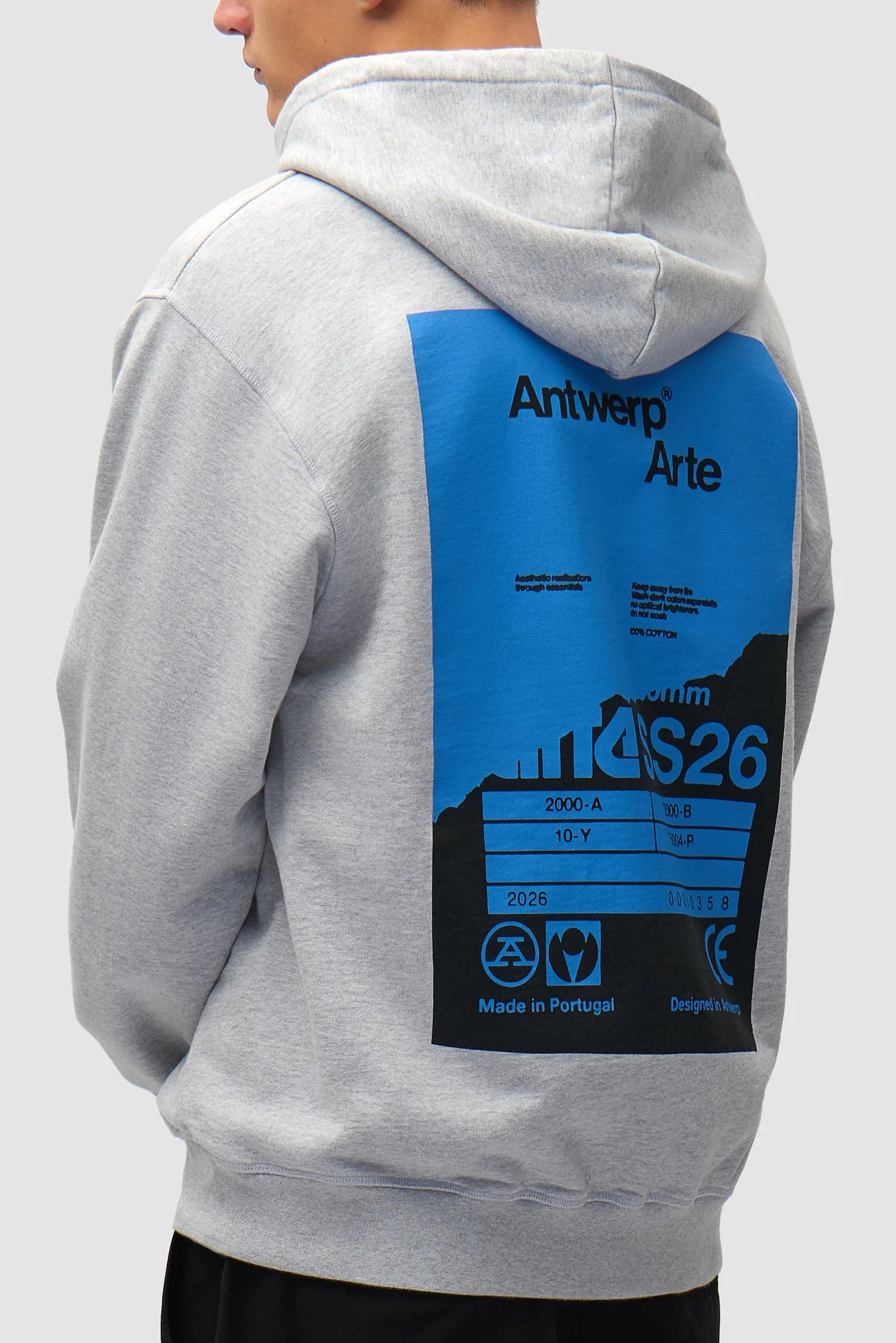 Arte Antwerp – Back Poster Hoodie Grey - Pulls et Sweats - SS26-126H