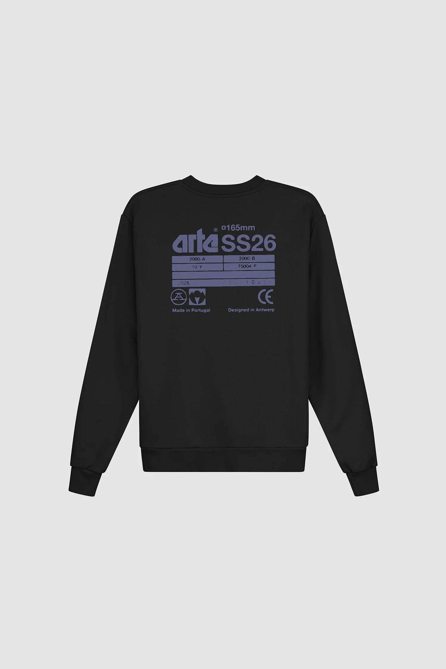 Arte Antwerp – Back SS26 Crewneck Black - Pulls et Sweats - SS26-155C