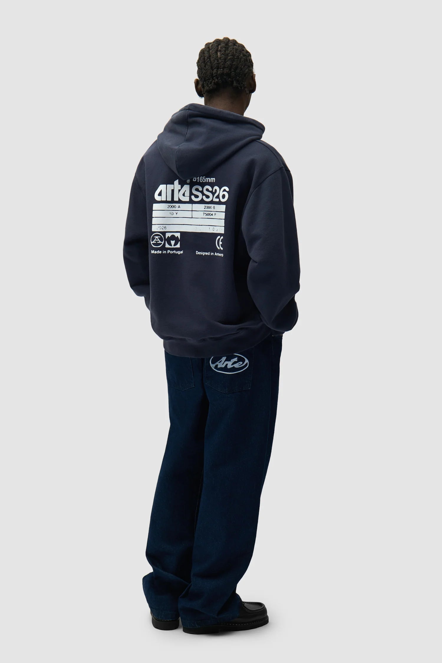 Arte Antwerp – Back SS26 Hoodie Navy - Pulls et Sweats - SS26-127H