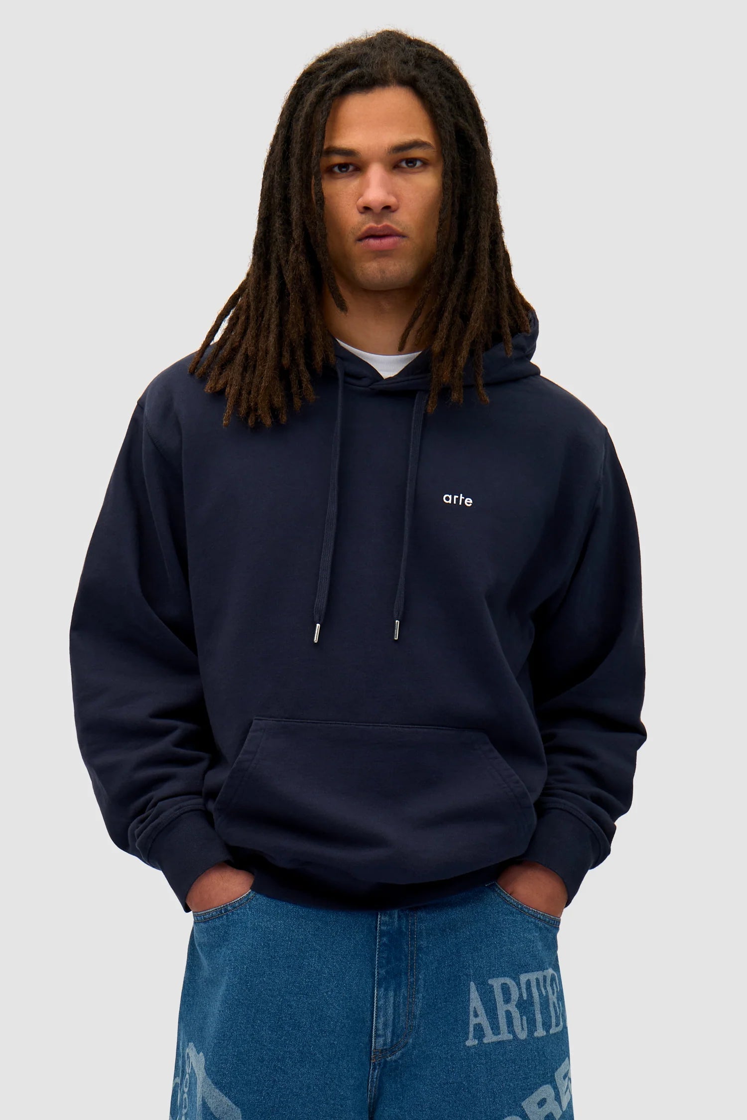 Arte Antwerp - Back Sun & Moon Hoodie - Navy - Pulls et Sweats - SS25 - 158H