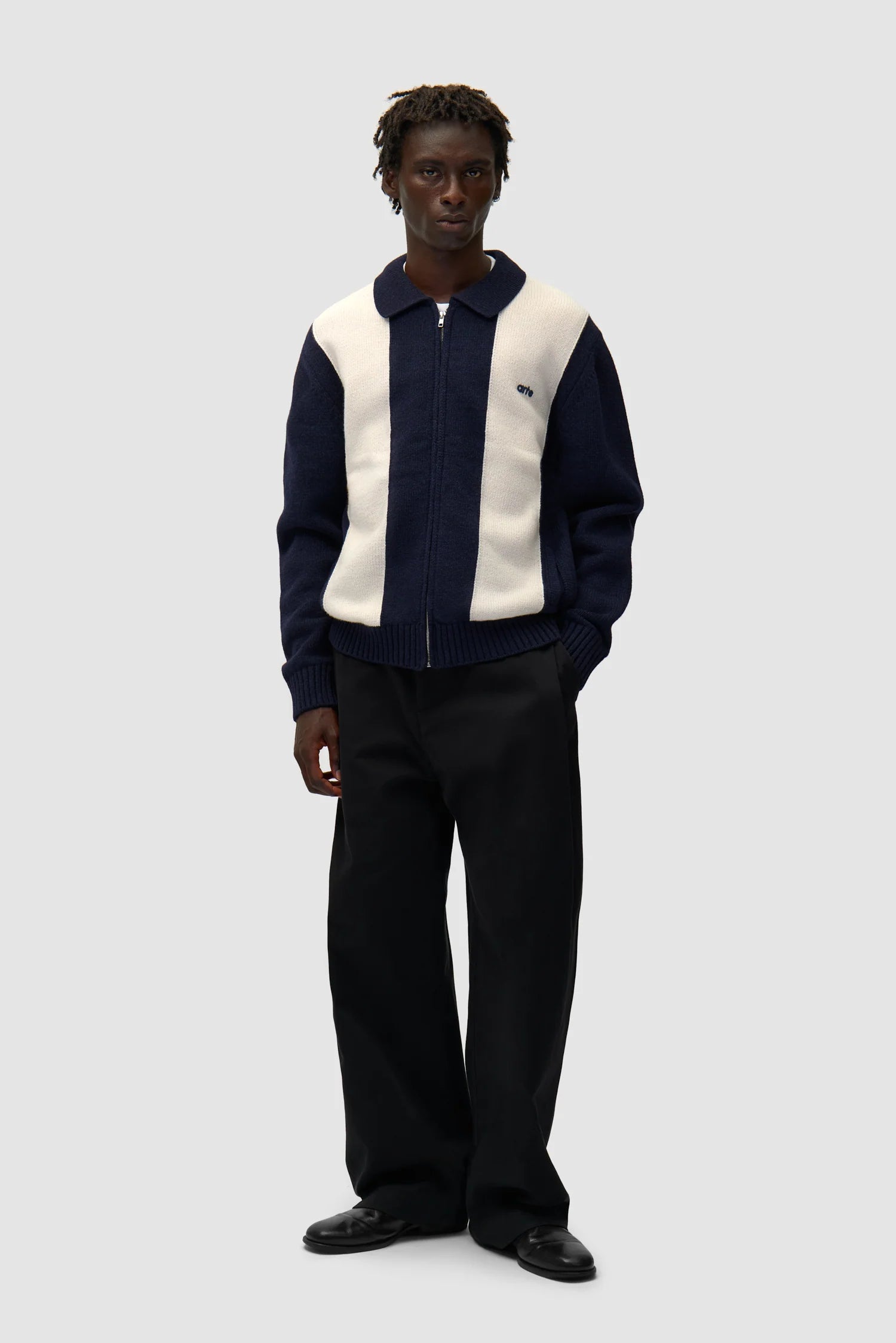 Arte Antwerp - Cardigan - Blue/White - Pulls et Sweats - AW25-257K-M-BLUE/WHITE