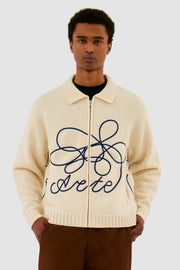 Arte Antwerp - Flower Logo Knit - Crème - Pulls et Sweats - AW24 - 157K