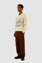 Arte Antwerp - Flower Logo Knit - Crème - Pulls et Sweats - AW24 - 157K