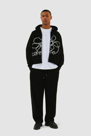 Arte Antwerp - Flower Logo Zip Hoodie - Black - Pulls et Sweats - AW24 - 140J