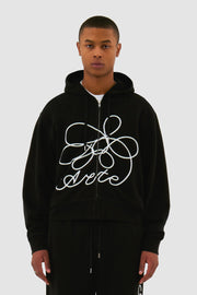 Arte Antwerp - Flower Logo Zip Hoodie - Black - Pulls et Sweats - AW24 - 140J