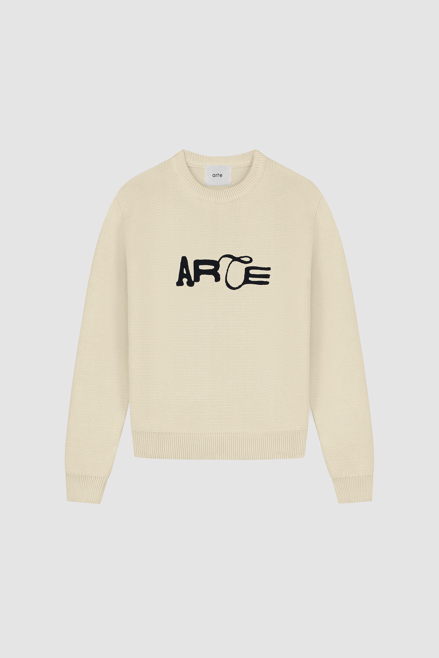Arte Antwerp - Logo Knit Sweater - Cream - Pulls et Sweats - SS25 - 046K