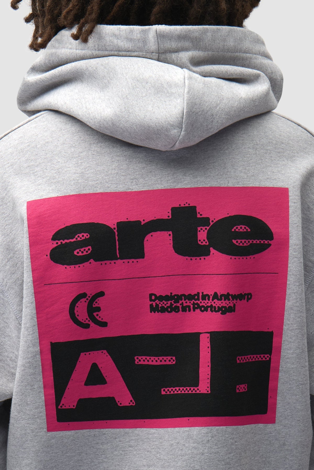Arte Antwerp - Pink Serial Hoodie - Grey-Pulls et Sweats-AW26-123H-20