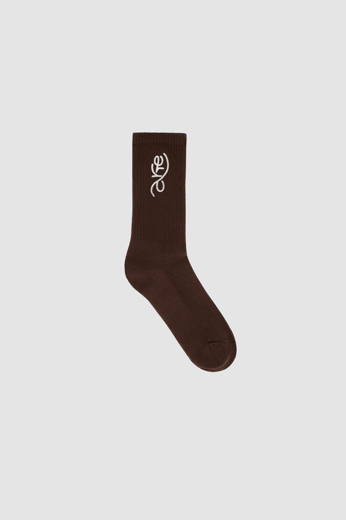 Arte Antwerp Chaussettes Swirl Uniform marron – packshot de près sur fond gris