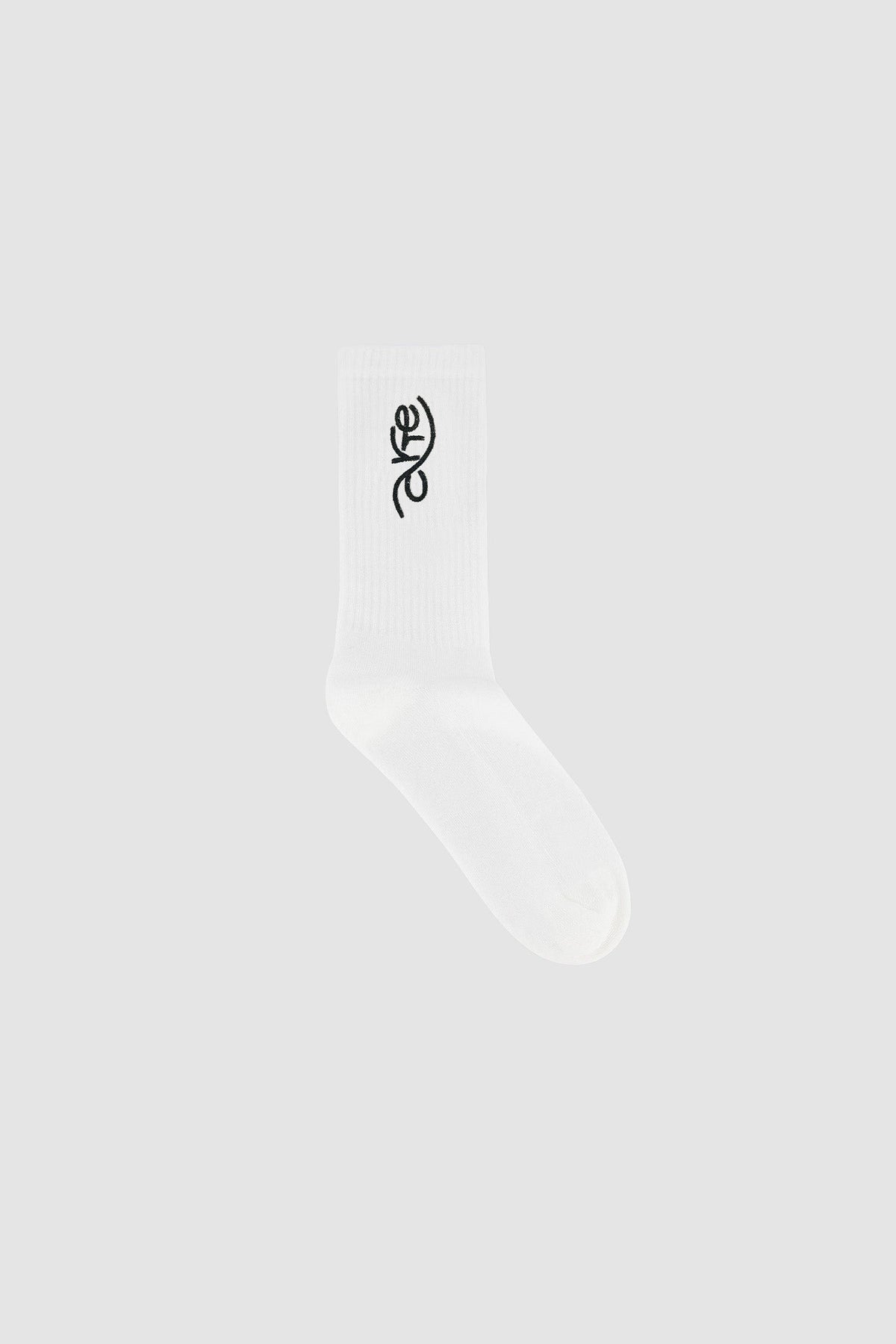 Arte Antwerp Chaussettes Swirl Uniform blanches – packshot de près sur fond gris