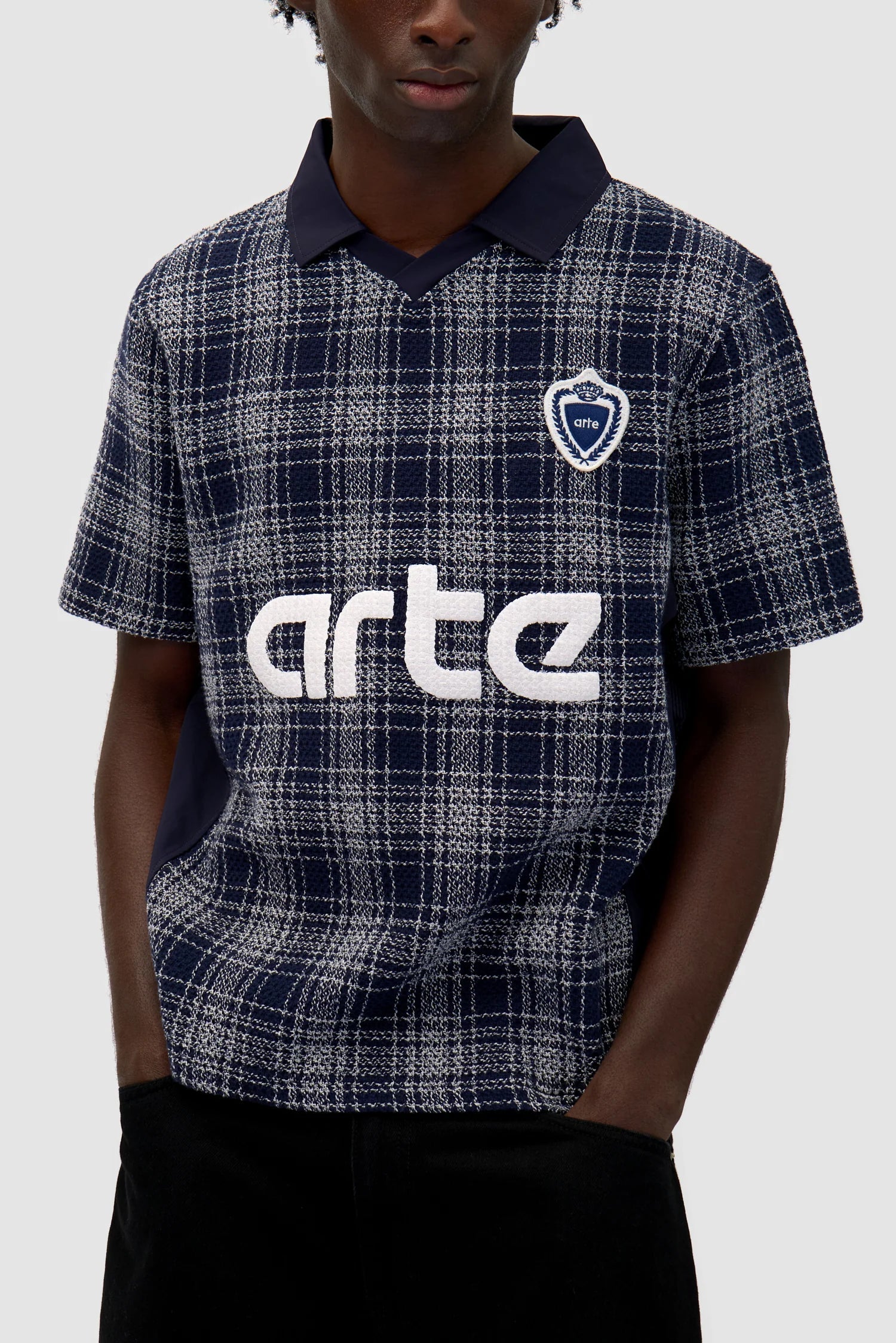 Arte Antwerp - Square Collar T-shirt - Plaid - T-shirt - SS25 - 179T