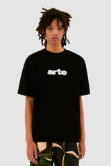 Arte Antwerp - Blur Embroidery T - shirt - Black - T - shirts - AW24 - 123T