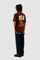 Arte Antwerp - Flowers Back T - shirt - Brown - T - shirts - AW24 - 115T