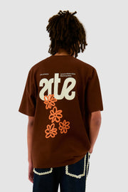 Arte Antwerp - Flowers Back T - shirt - Brown - T - shirts - AW24 - 115T