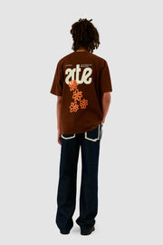 Arte Antwerp - Flowers Back T - shirt - Brown - T - shirts - AW24 - 115T