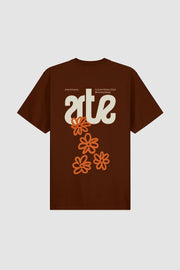 Arte Antwerp - Flowers Back T - shirt - Brown - T - shirts - AW24 - 115T