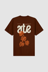 Arte Antwerp - Flowers Back T - shirt - Brown - T - shirts - AW24 - 115T