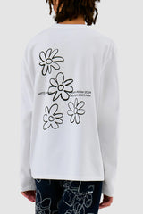 Arte Antwerp - Flowers Longsleeve - White - T - shirts - AW24 - 141LS