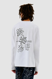 Arte Antwerp - Flowers Longsleeve - White - T - shirts - AW24 - 141LS