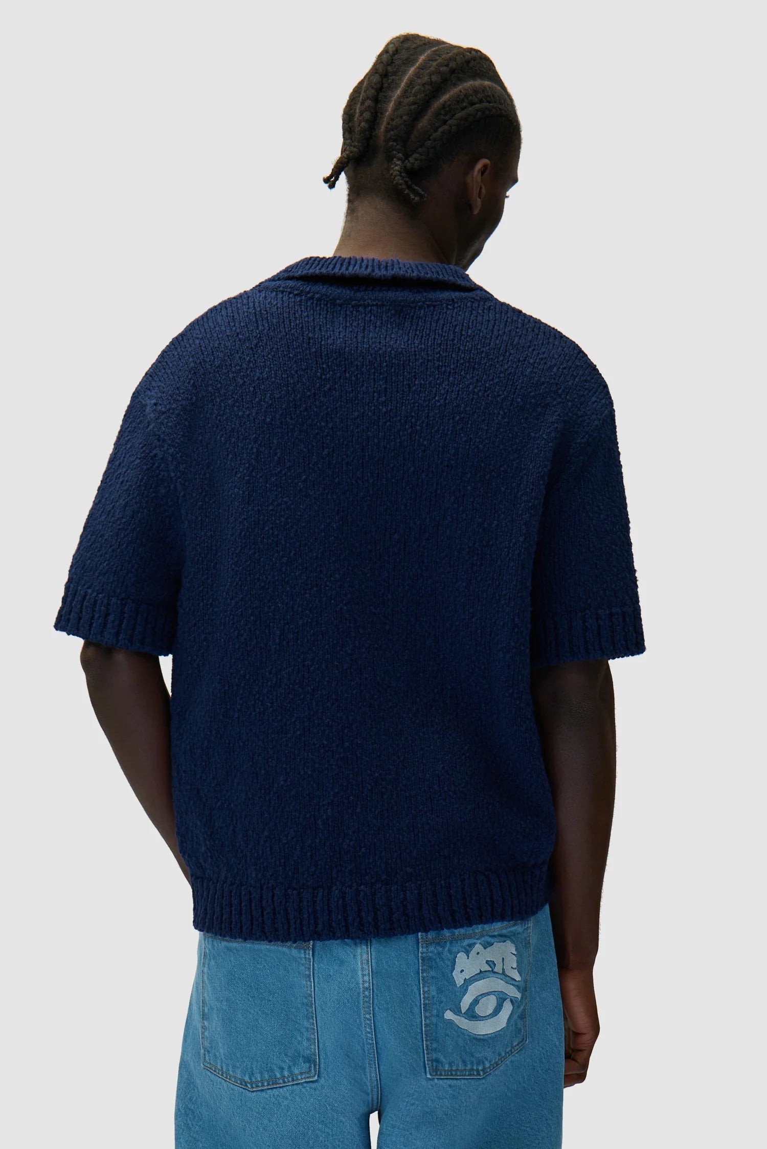 Arte Antwerp - Football Knit - Blue - T-shirts - AW25-157K-S-BLUE