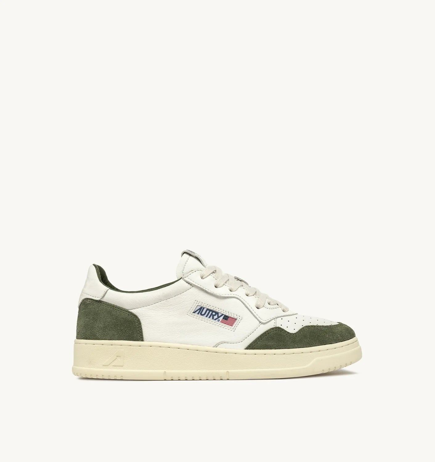 Autry 01 - Medalist Low Goat/Suede - White/Military - Chaussures - AULM - GS40