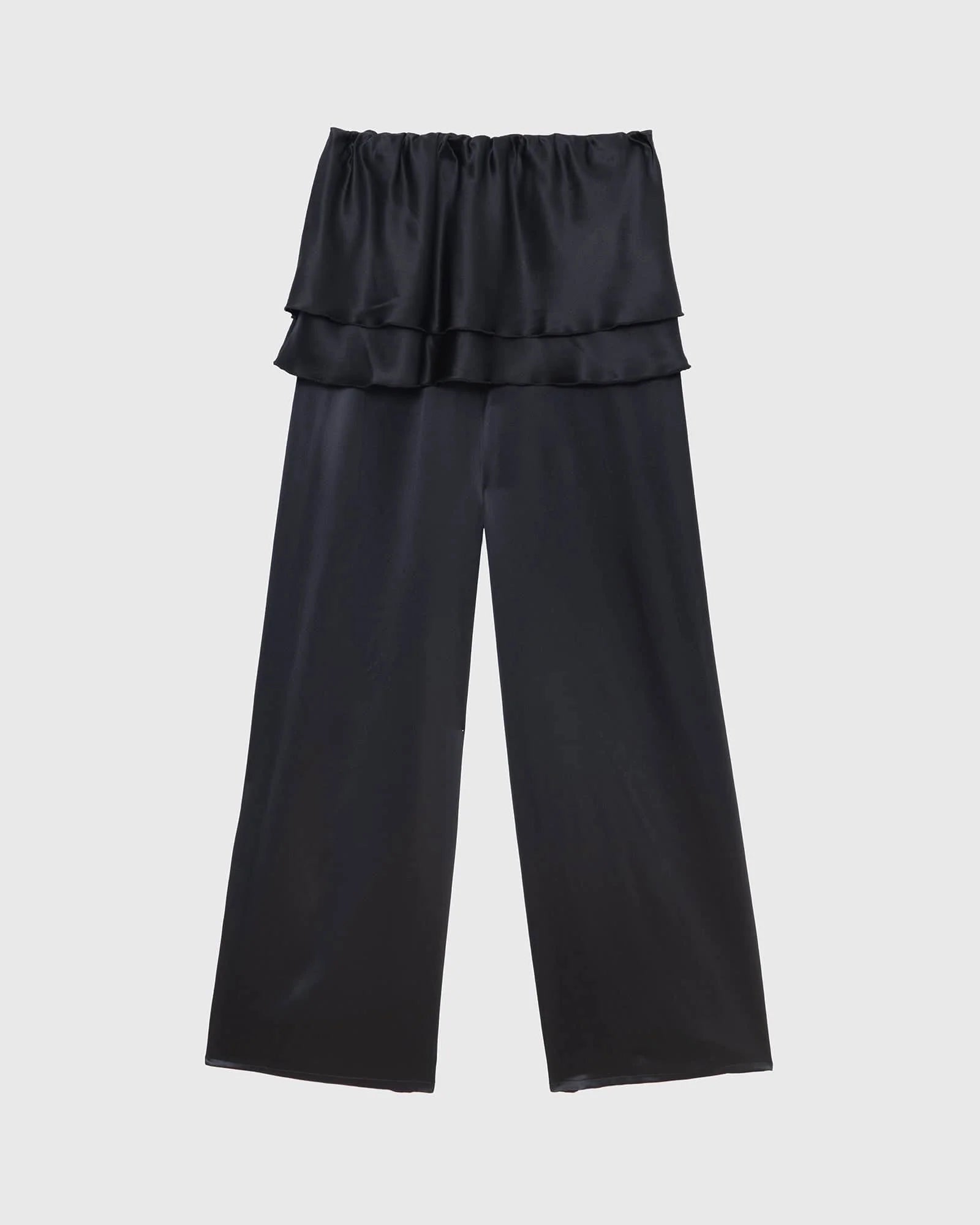 Baserange - Pantaon Kin Noir - Satin de Soie - Jupes et Pantalons - PAKI-SI-SU26