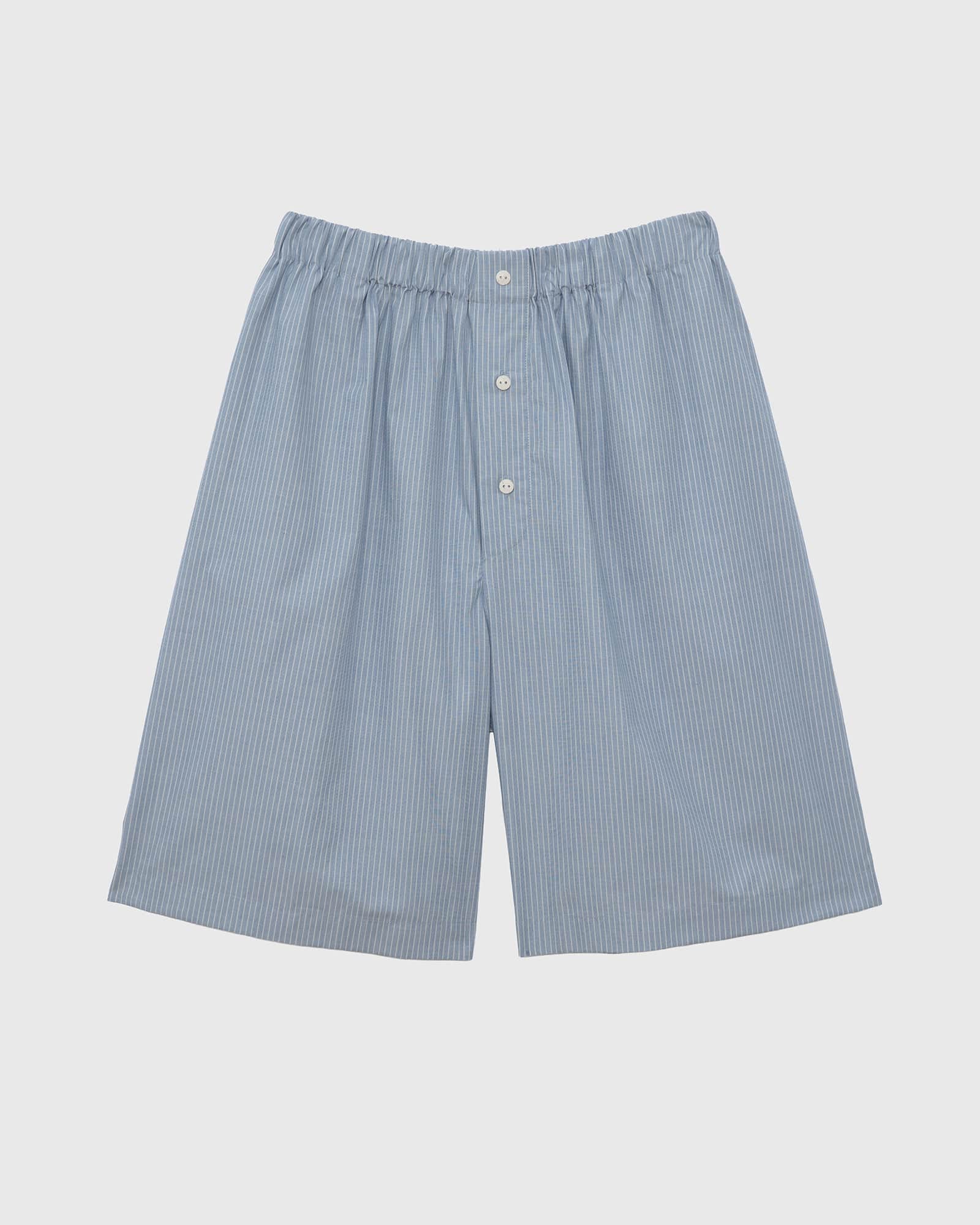 Baserange - Short Keep rayé bleu - Popeline de coton biologique - Jupes et Pantalons - SSKE-PO-SU26