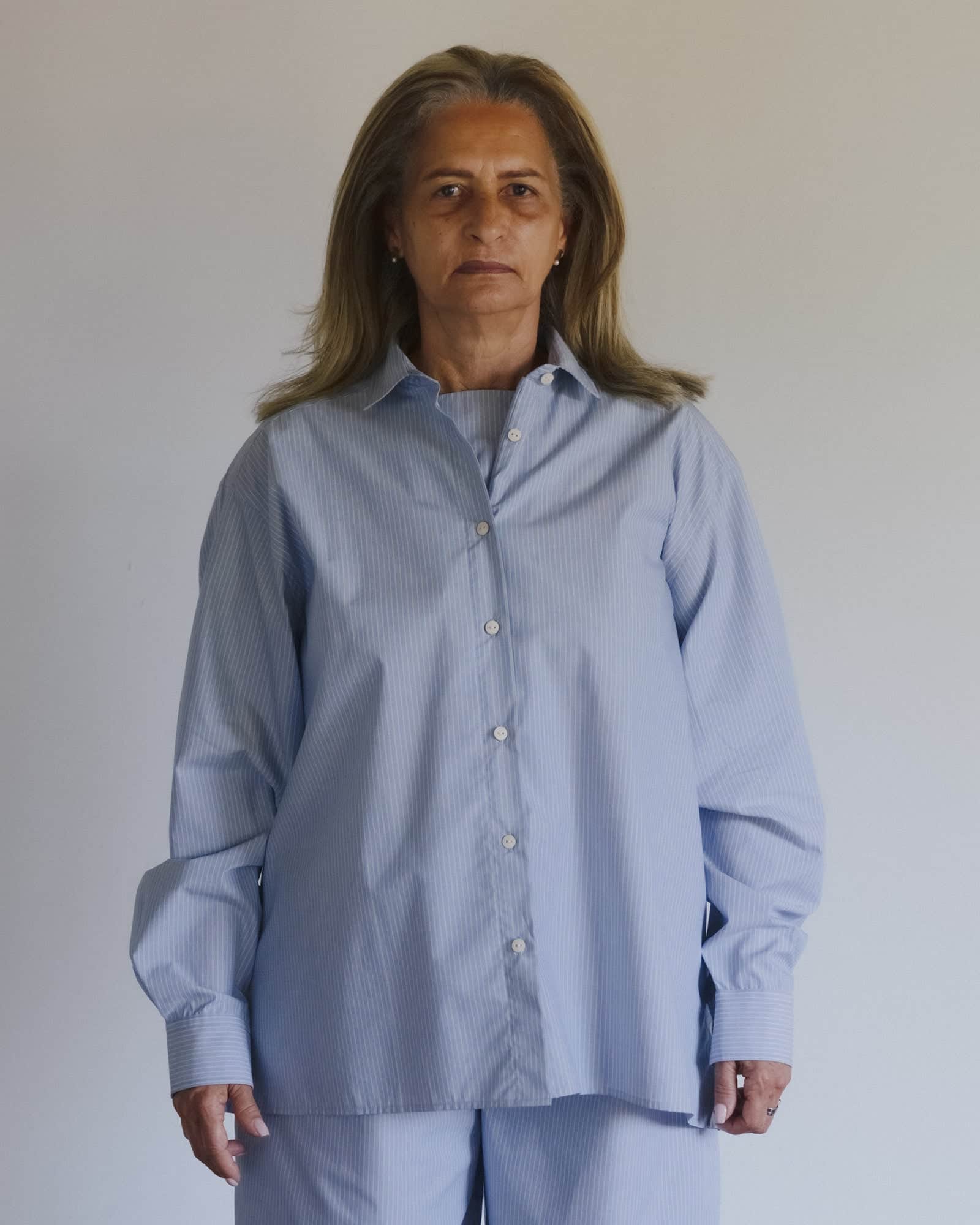 Baserange - Chemise Keep bleue rayée - Popeline de coton biologique - Tops - TSKE-PO-SU26