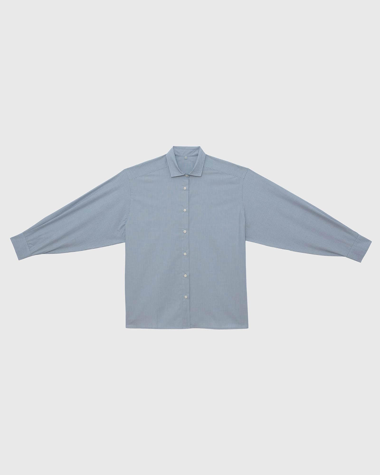 Baserange - Chemise Keep bleue rayée - Popeline de coton biologique - Tops - TSKE-PO-SU26