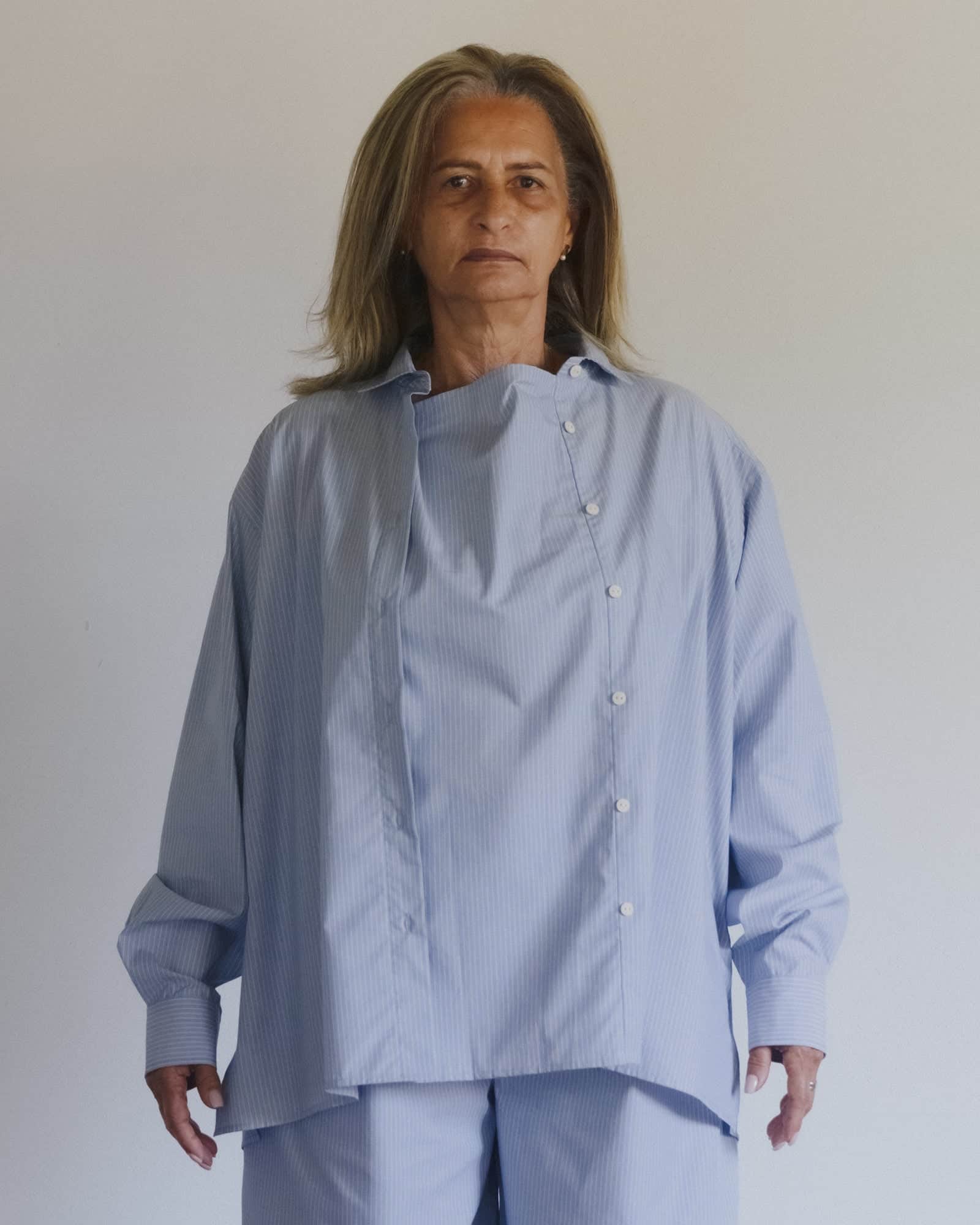 Baserange - Chemise Keep bleue rayée - Popeline de coton biologique - Tops - TSKE-PO-SU26