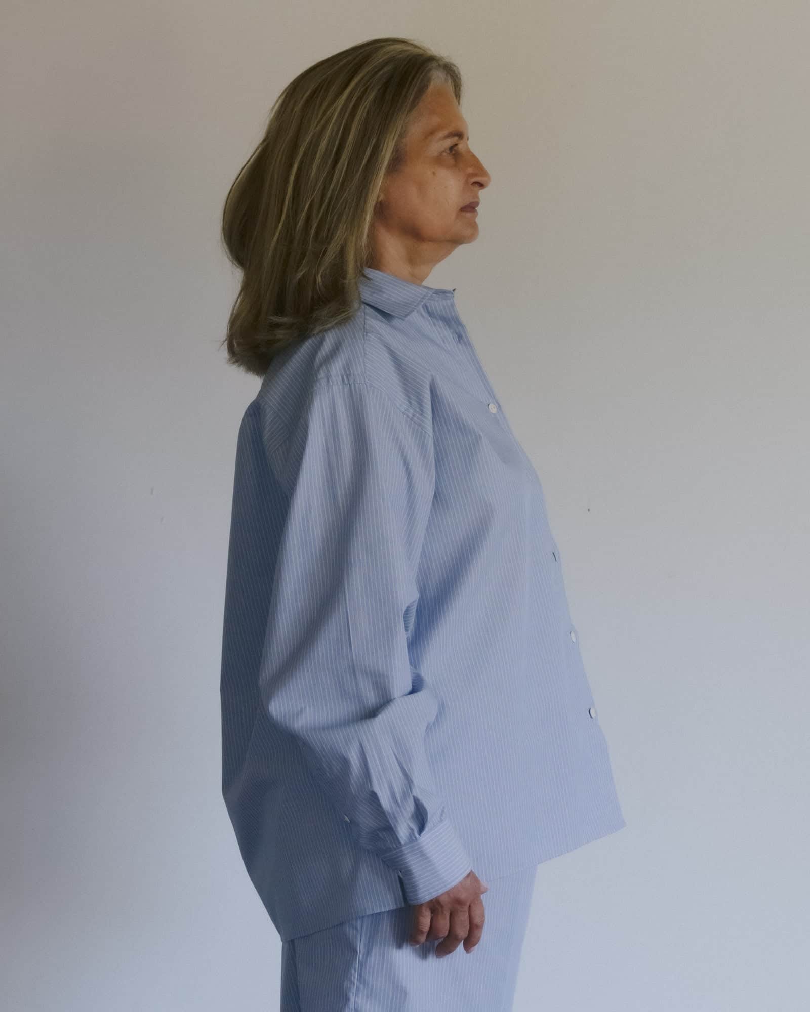 Baserange - Chemise Keep bleue rayée - Popeline de coton biologique - Tops - TSKE-PO-SU26