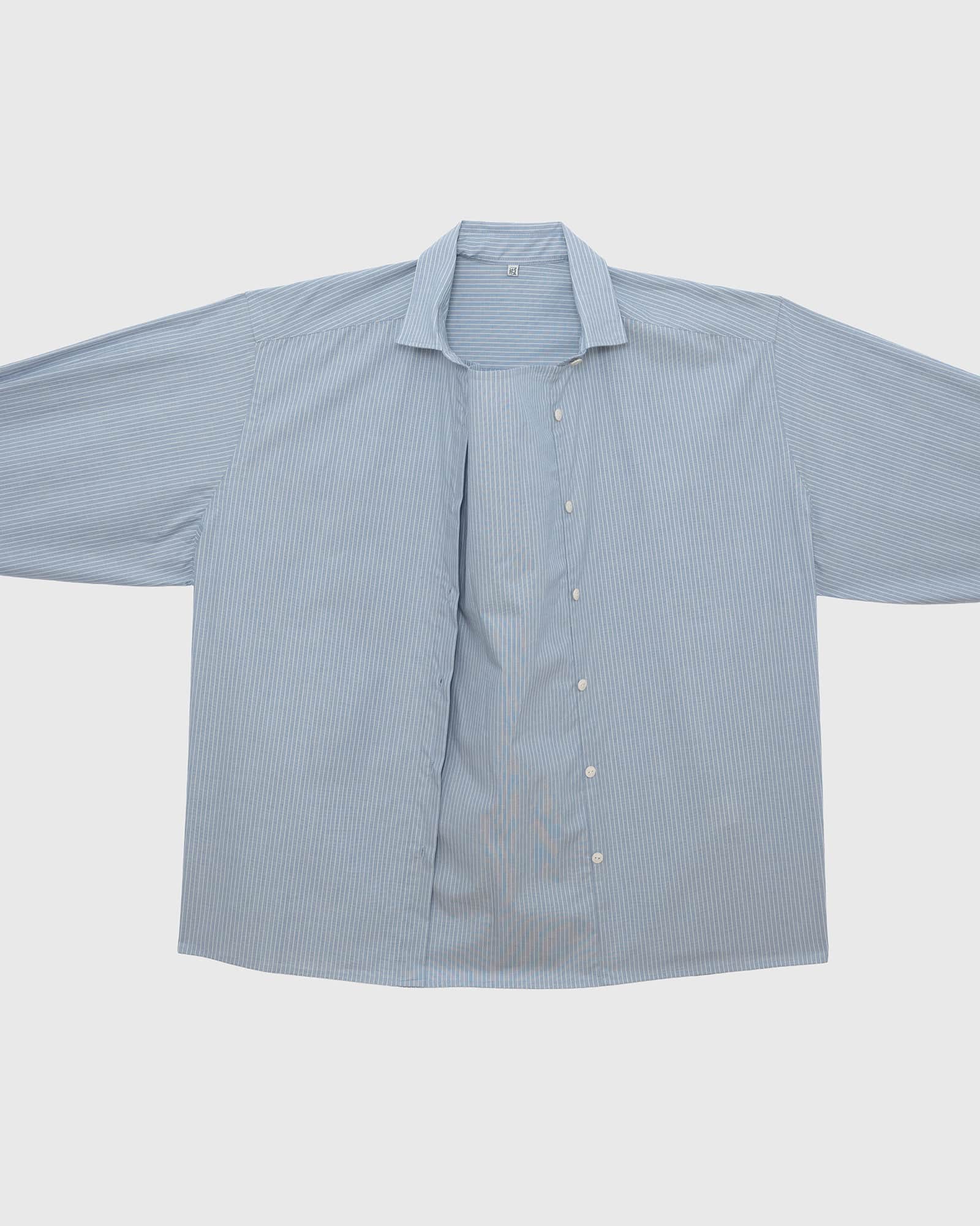 Baserange - Chemise Keep bleue rayée - Popeline de coton biologique - Tops - TSKE-PO-SU26