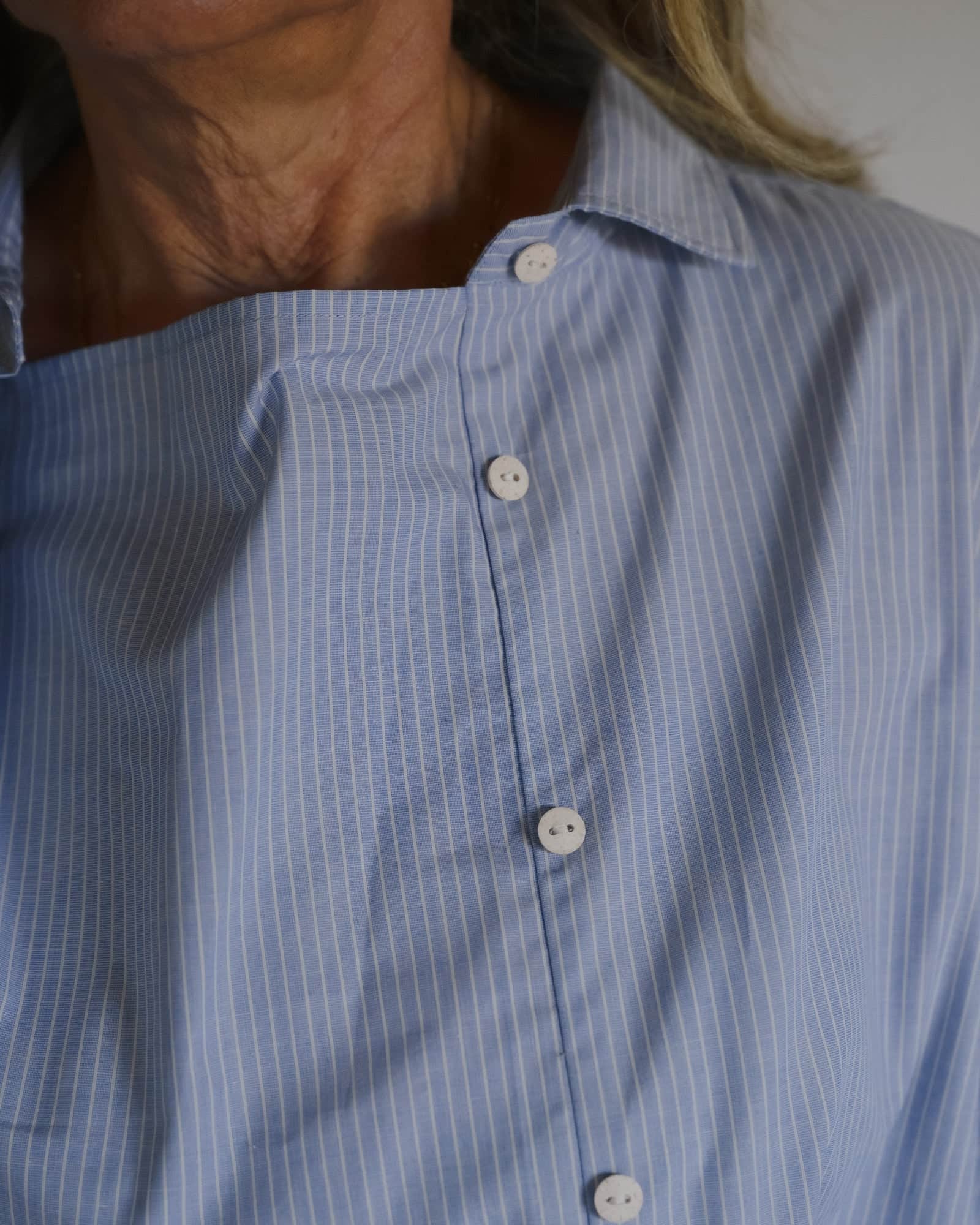 Baserange - Chemise Keep bleue rayée - Popeline de coton biologique - Tops - TSKE-PO-SU26