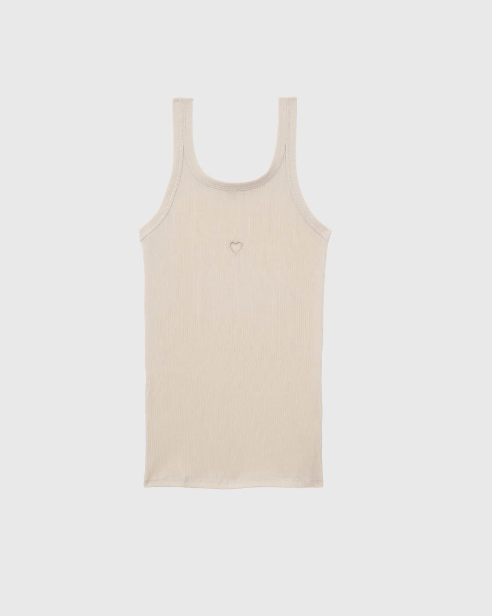 Baserange - Débardeur Heart beige - Coton biologique côtelé - Tops - TTHTK-CR-SU26