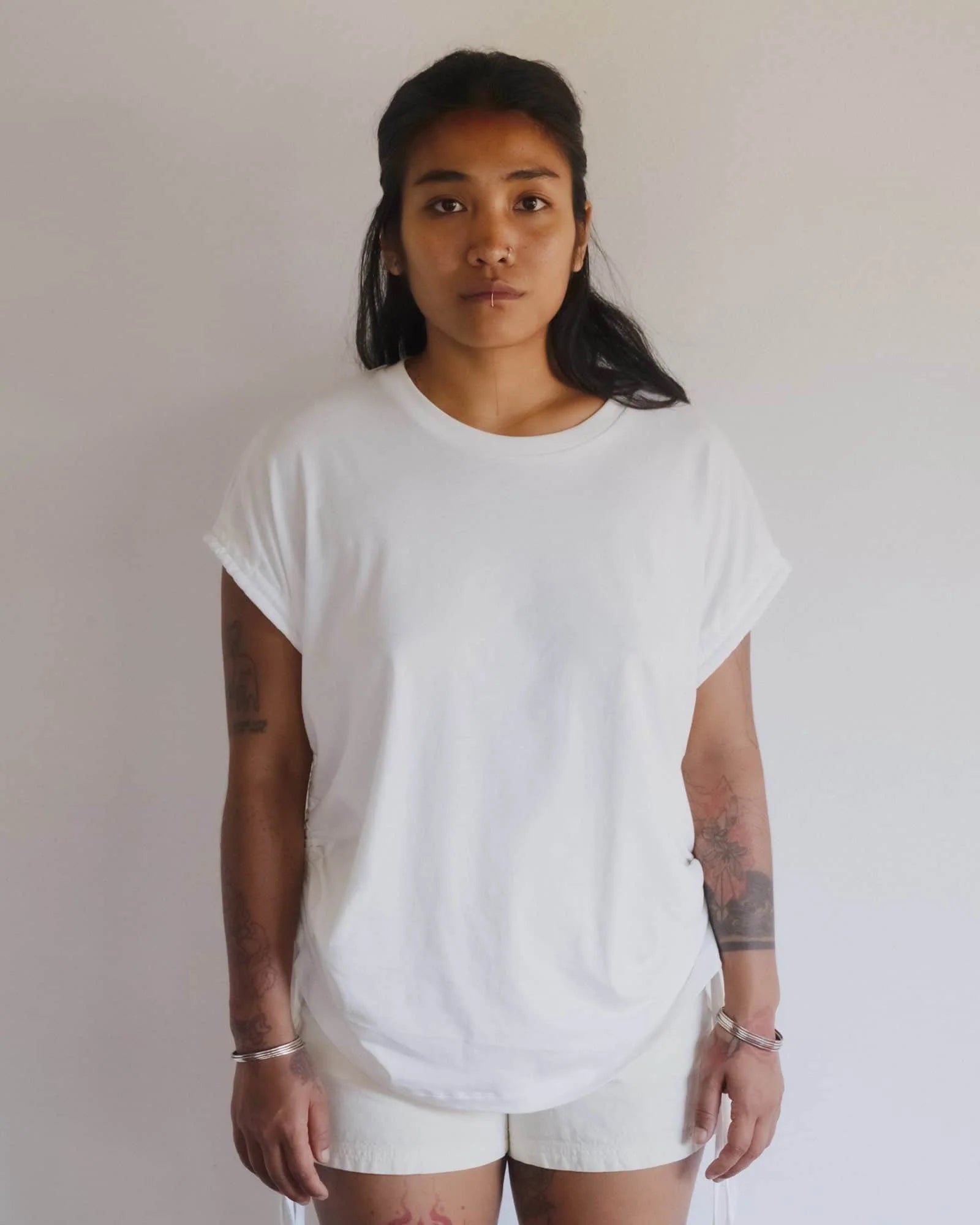 Baserange - Débardeur Stele Off White - Jersey de coton régénératif - Tops - TTST-RC-SU26
