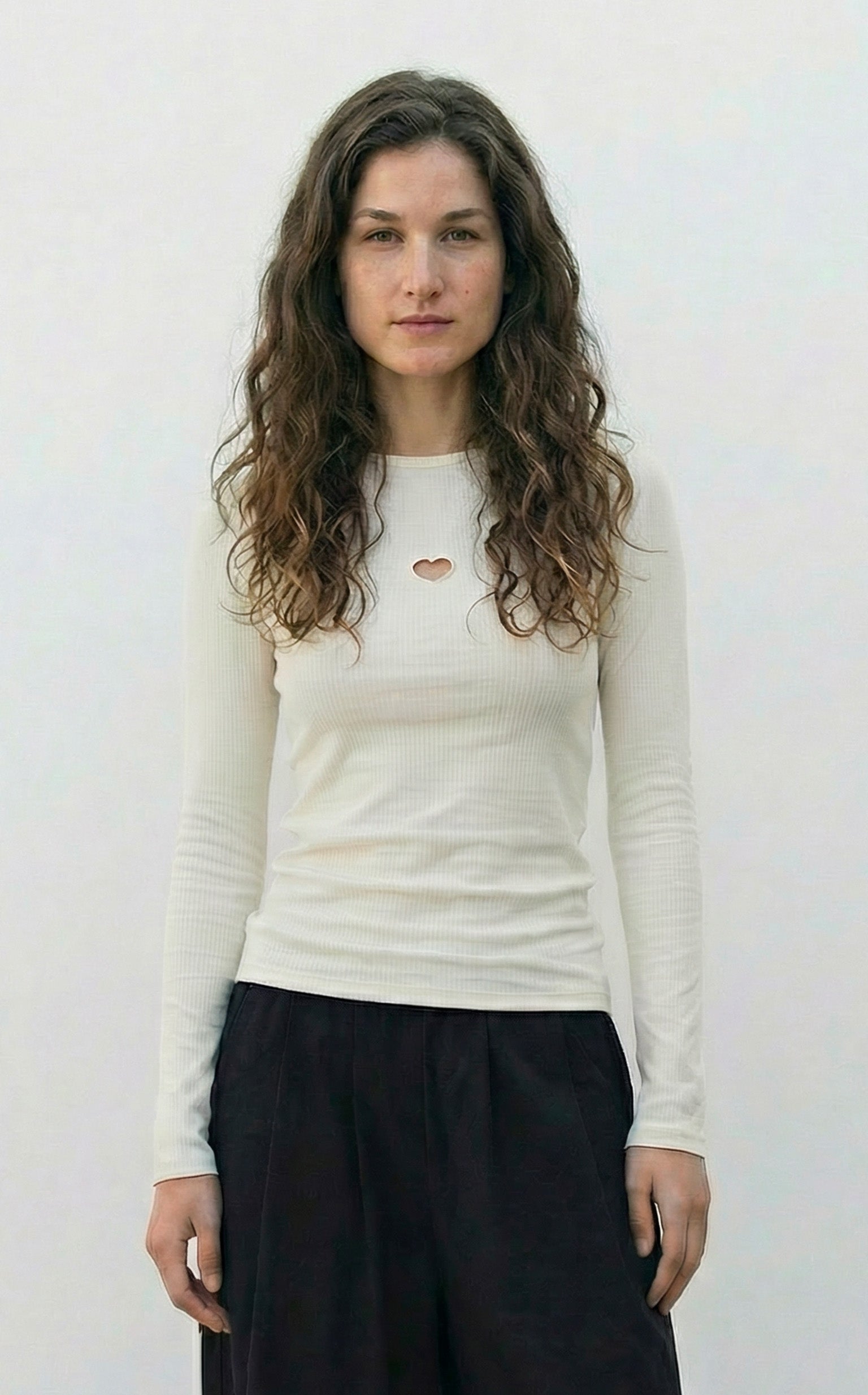 Baserange - Heart Long Sleeve Tee - Undyed - Tops - TOHLS-RB-000