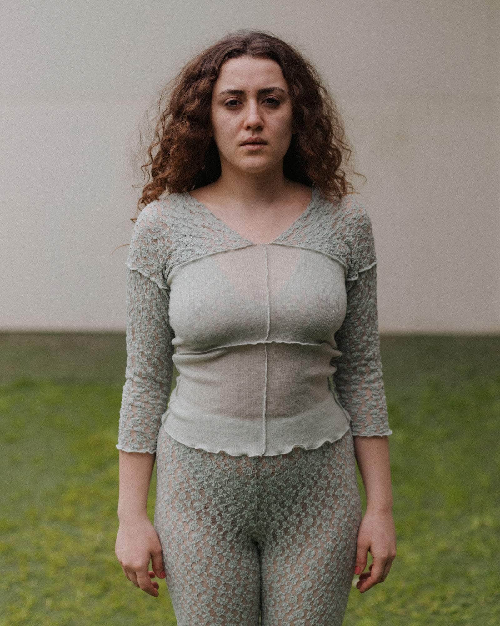 Baserange - Nehru Long Sleeve Tee - Conta Green - Tops - TTNLS-LA-WI25