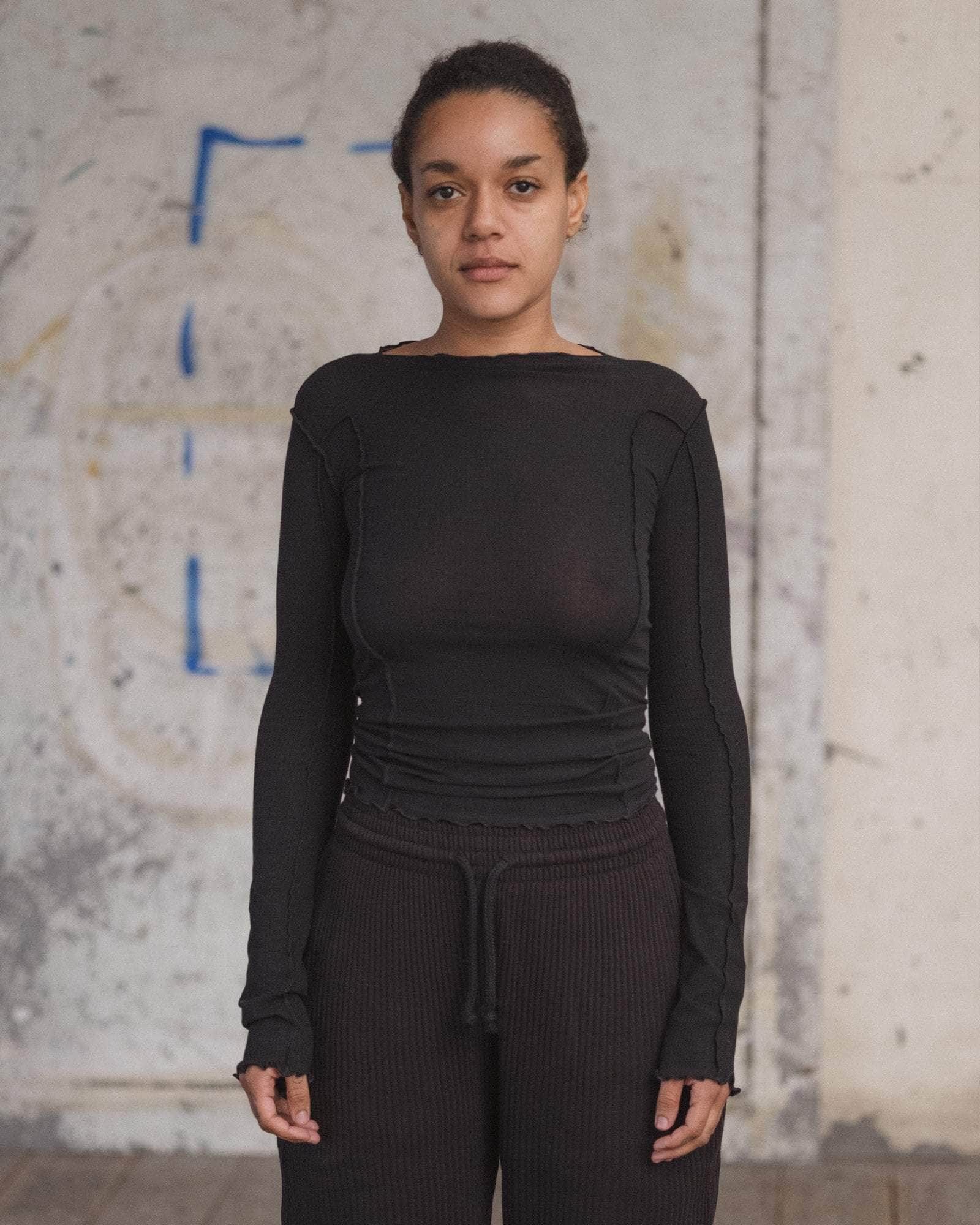 Baserange - Omato Long Sleeve Tee - Black - Tops - TTML-RB-000