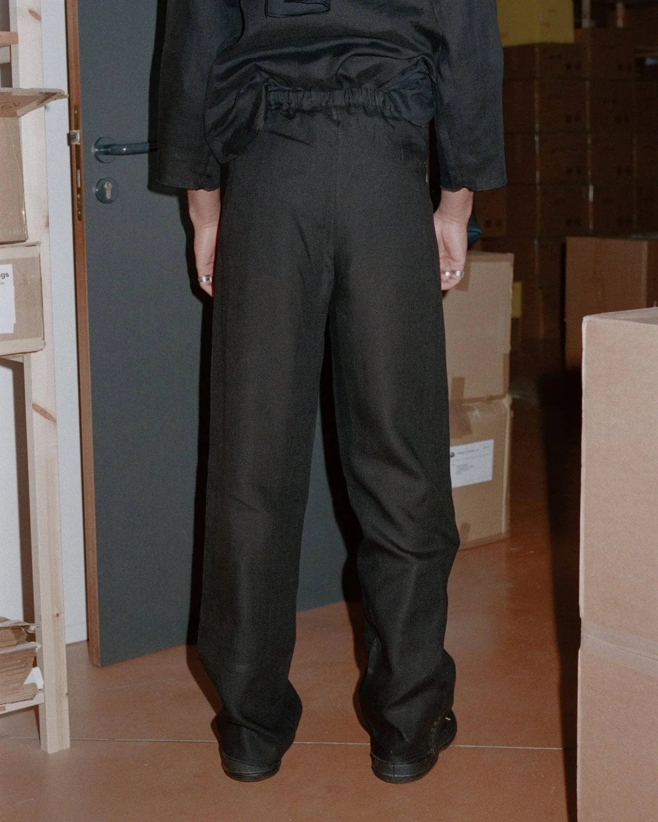 Baserange - Pantalon Stoa - Lin - Noir - Tops - TRDO - SL - 000