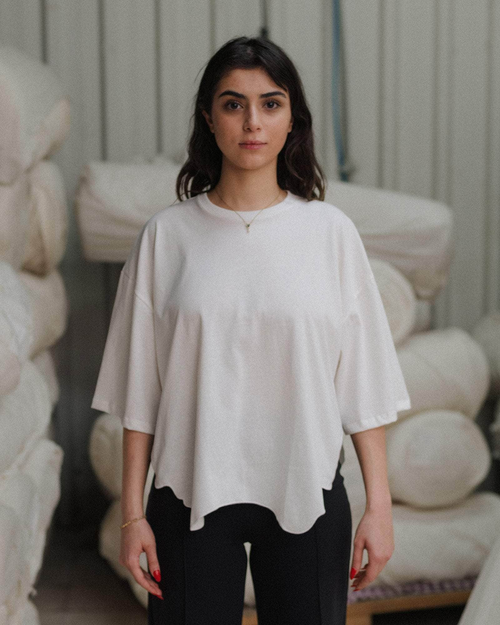 Baserange - Veil Tee Shirt - Undyed - Tops - TTVTS-GEC-WI25