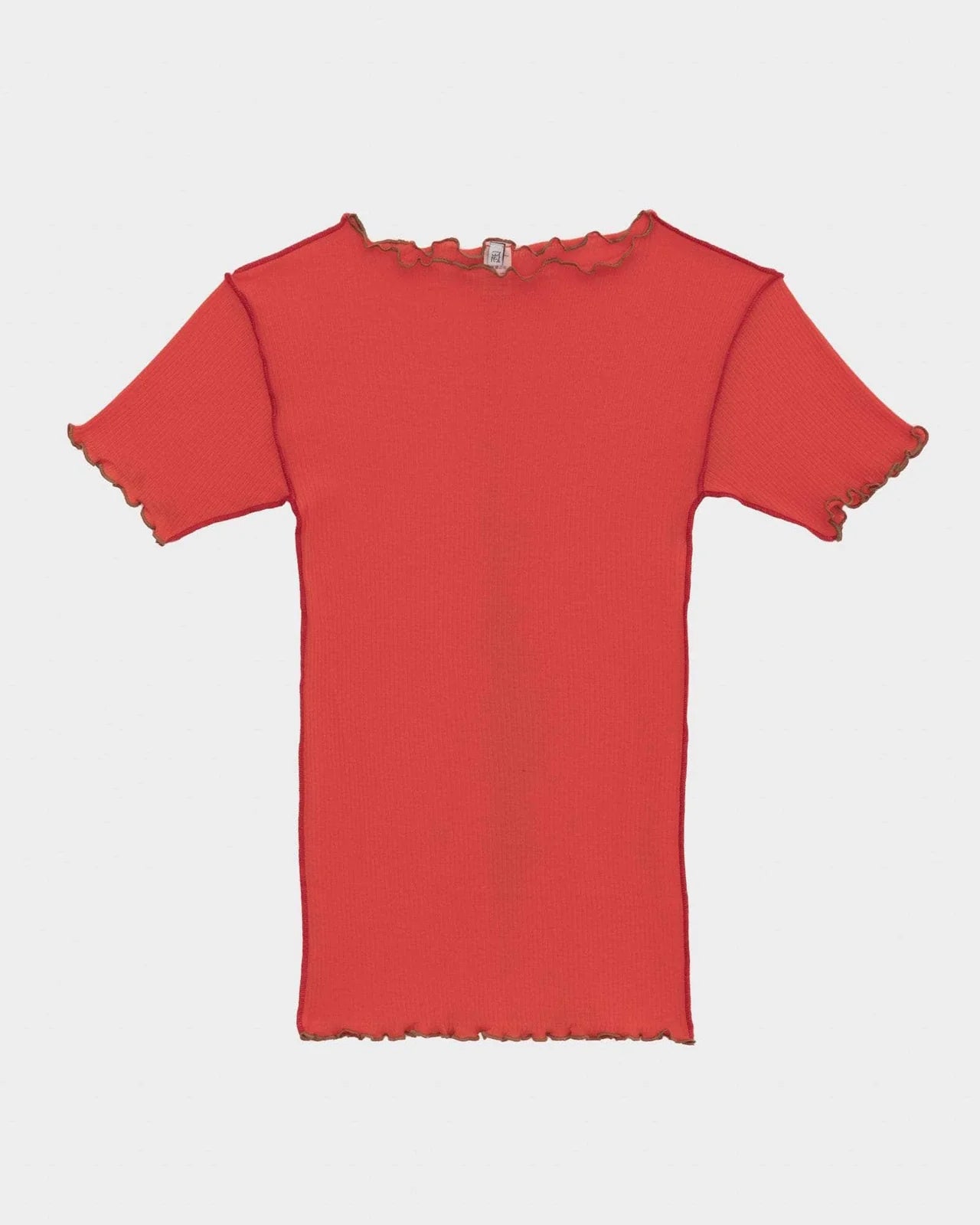 Baserange - Vein Tee Shirt - Gaze De Coton Biologique - Red - Tops - 