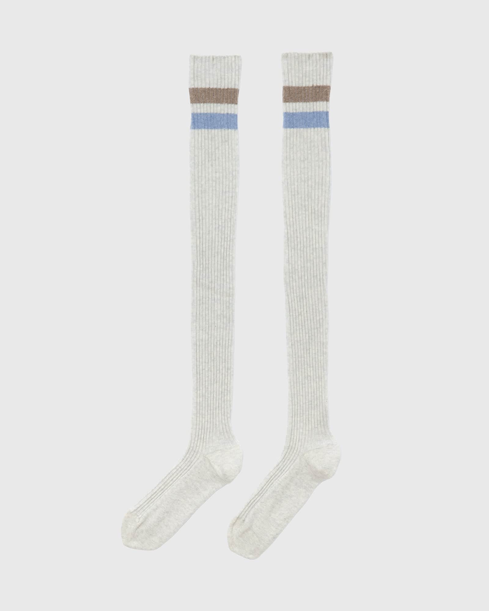 Baserange - Overknee Socks - Grey melange - Organic Rib Cotton