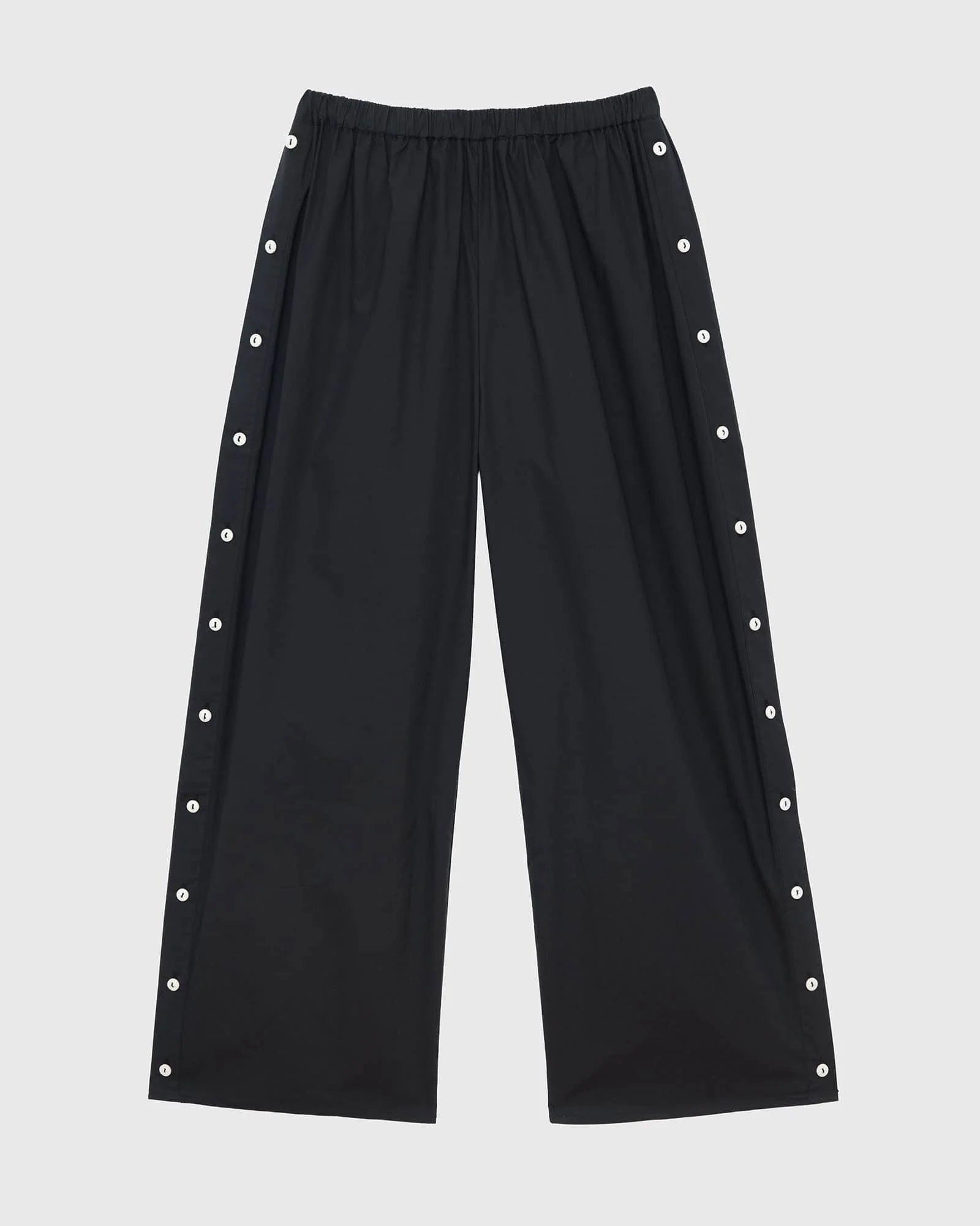 Baserange - Pantalon Part noir - Popeline de coton biologique