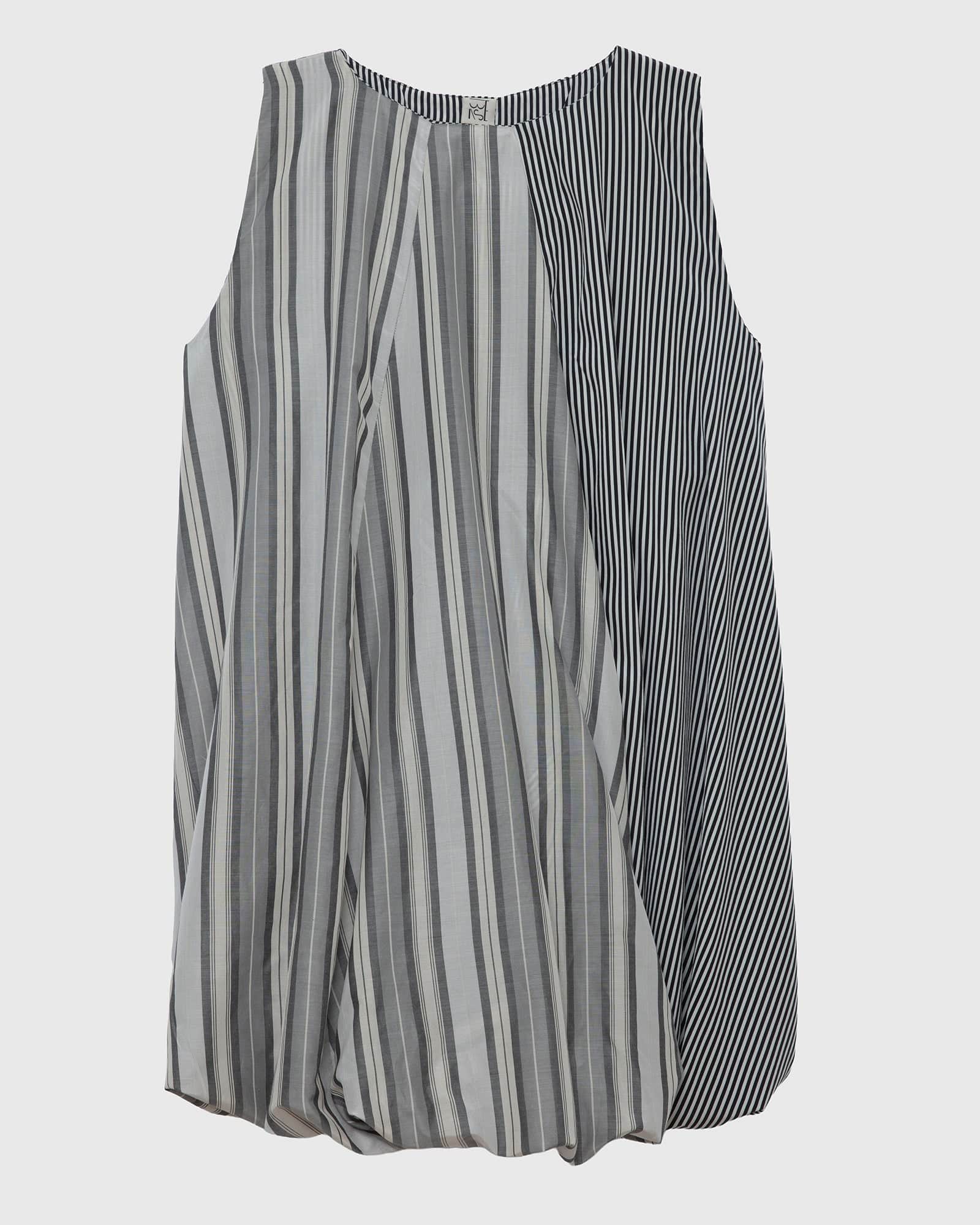 Baserange - Robe Bella rayée gris - Coton de soie
