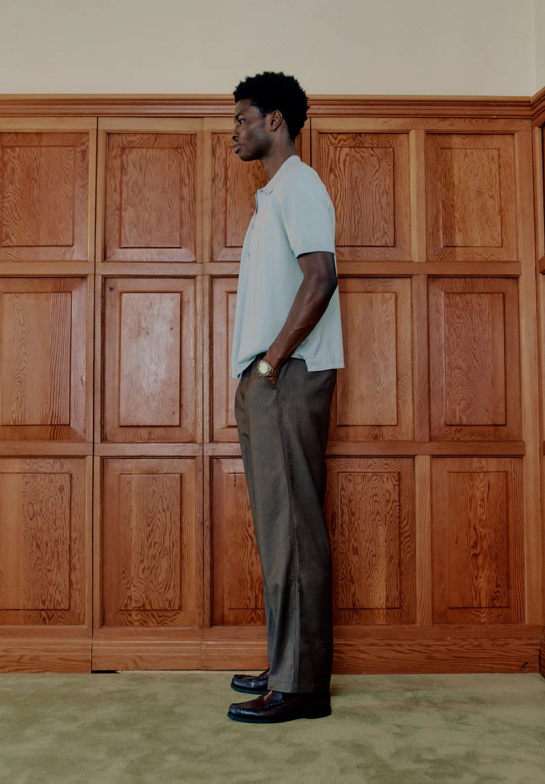 House Of Sunny - VOL27104 Button Down Knitted Polo - Sky Blue