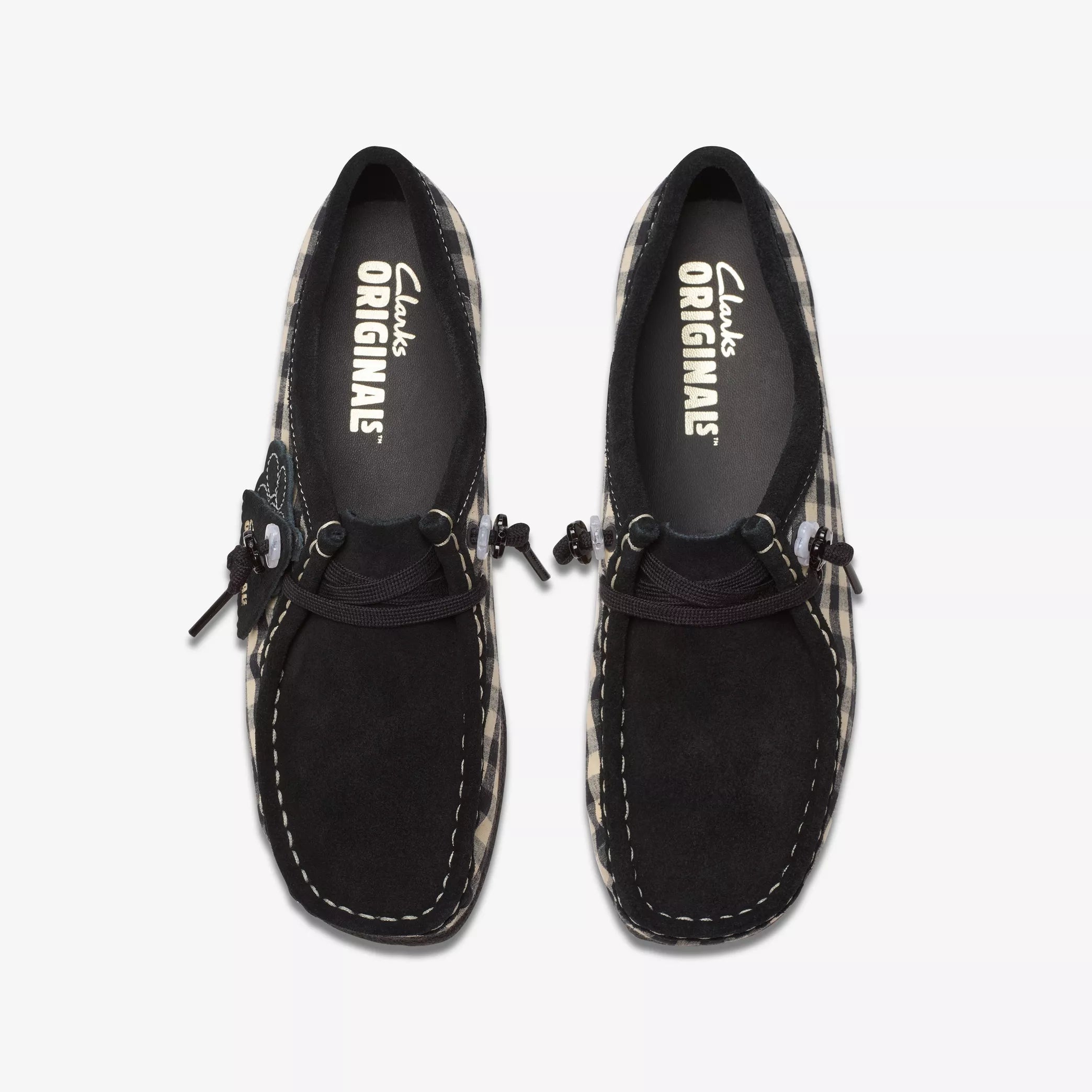 Clarks Woman - Wallabee - Black White Gingham - Chaussures - 26180672