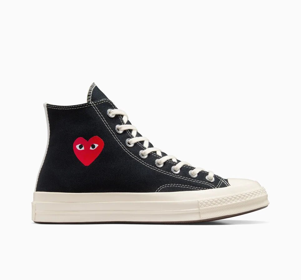 Comme Des Garçons Play x Converse - Small Heart High Top Shoes - Black/White - Chaussures - A08801C