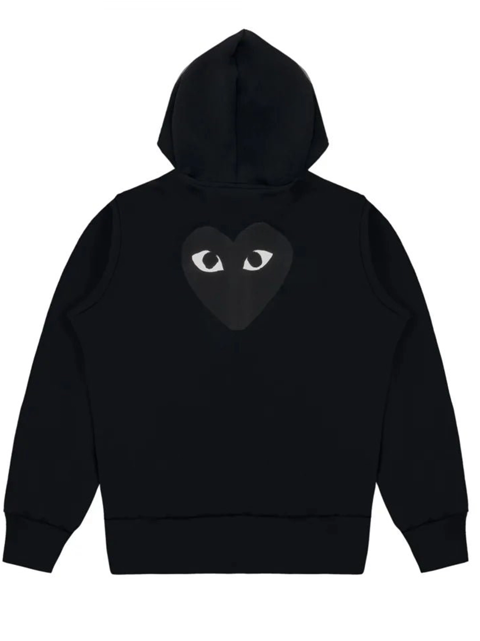 Comme des Garcons PLAY Sweat Hood Zip black black Grand coeur dans