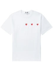 Comme Des Garçons PLAY - AX - T337 T-shirt Triple Coeur - Blanc - T-shirts - AX - T337 - 051 - 3